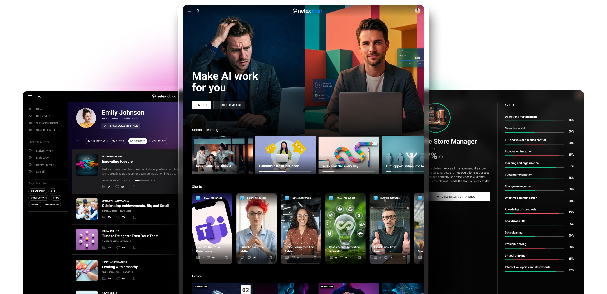 Beautiful interface screens